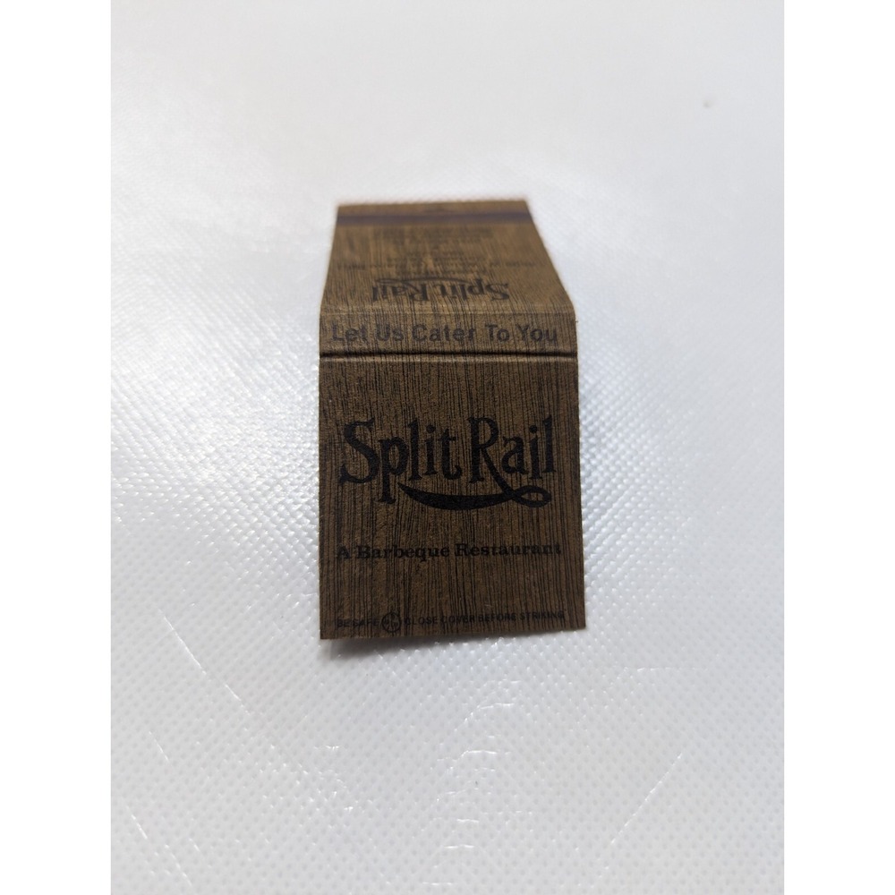 Split Rail BBQ Restaurant Garland, Texas Vintage Matchbook